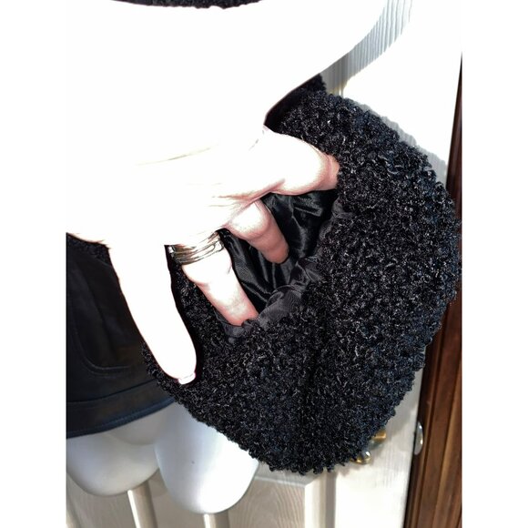 NWT MAX STUDIO LONDON Faux Leather Jacket With Fur Sleeves And Collar Size Mediu - Picture 3 of 8